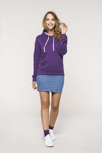 Dames hooded contrast katoen/polyester Kariban