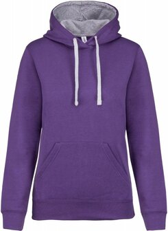 Dames hooded contrast katoen/polyester Kariban