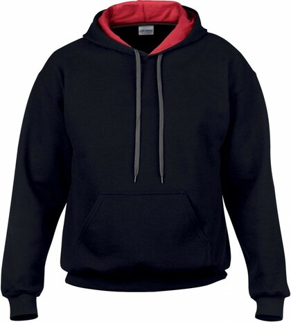 Hooded contrast polyester/katoen Gildan 