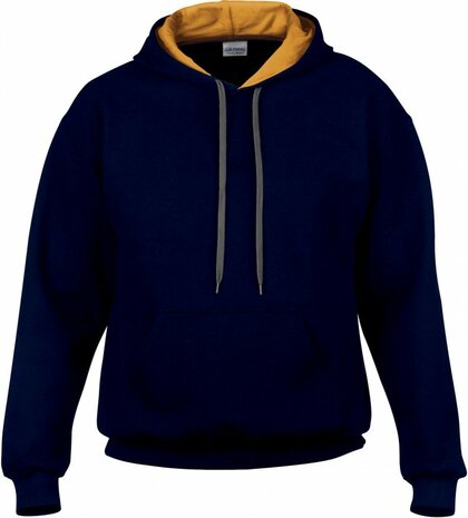 Hooded contrast polyester/katoen Gildan 