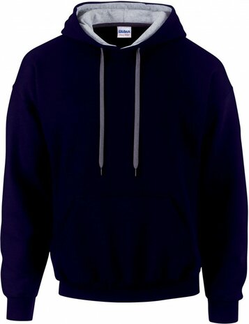 Hooded contrast polyester/katoen Gildan 