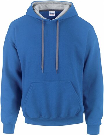 Hooded contrast polyester/katoen Gildan 