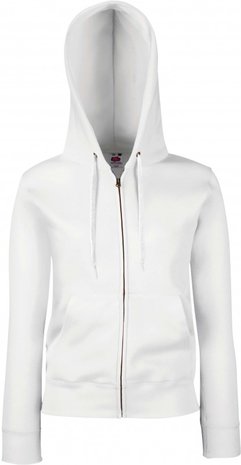 Dames hooded met rits katoen/polyester Fruit-loom