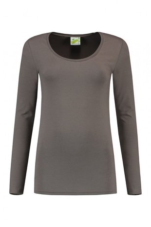 Dames shirt langemouw katoen/elasthan Lemon